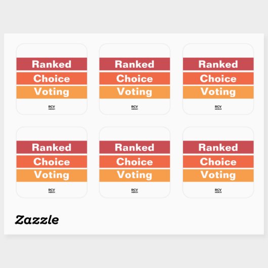 Ranked Choice Voting 3 Stripes スクエアシール (シート)