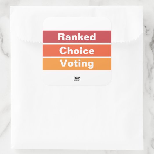 Ranked Choice Voting 3 Stripes スクエアシール (バッグ)