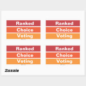 Ranked Choice Voting 3 Stripes 長方形シール (シート)