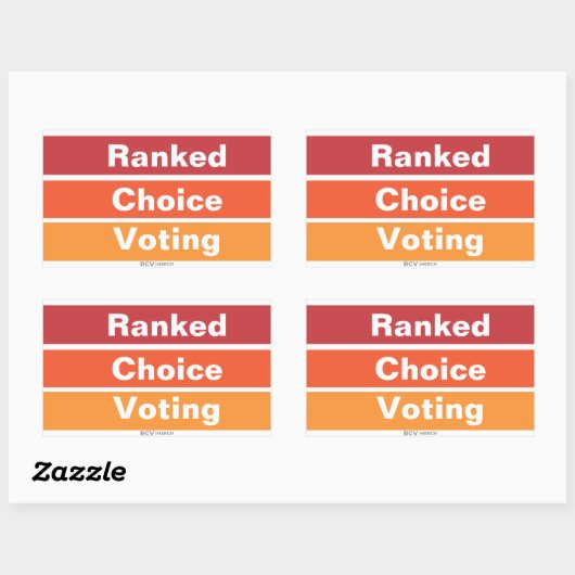 Ranked Choice Voting 3 Stripes 長方形シール (シート)