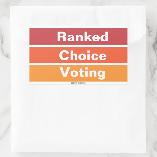 Ranked Choice Voting 3 Stripes 長方形シール (バッグ)