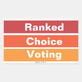 Ranked Choice Voting 3 Stripes 長方形シール (正面)