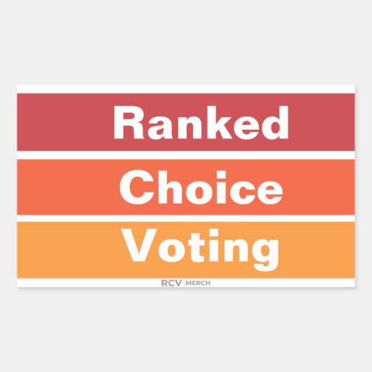 Ranked Choice Voting 3 Stripes 長方形シール (正面)