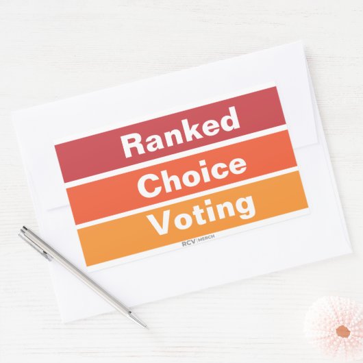 Ranked Choice Voting 3 Stripes 長方形シール (封筒)