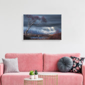 Rannoch Moor Lonesome Tree キャンバスプリント (インサイチュ (リビング))