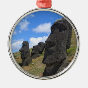 Rano Rarakuのイースター島のMoai メタルオーナメント