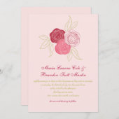 Ranunculusの花束の結婚式招待状 招待状 (正面/裏面)