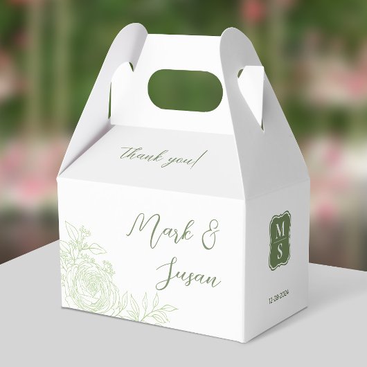 Ranunculus 結婚's Thank You Fever Box (Green) フェイバーボックス