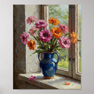 Ranunculus Bouquet | Impressionist Still Life ポスター