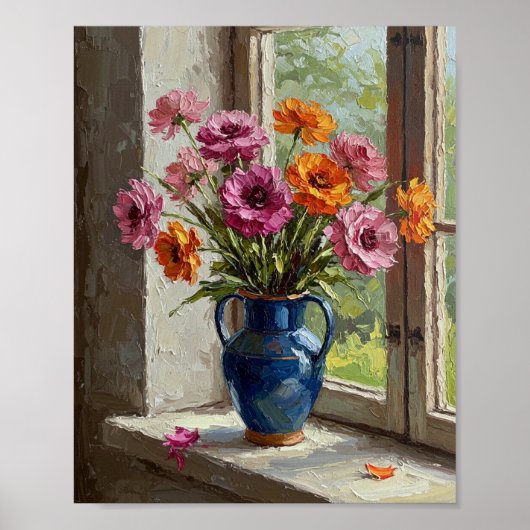 Ranunculus Bouquet | Impressionist Still Life ポスター (正面)