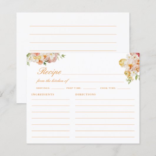 Ranunculus Bridal Shower Recipe Card (正面/裏面)