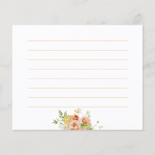 Ranunculus Bridal Shower Recipe Card (裏面)