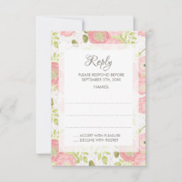 Ranunculus & Laceフローラ結婚の返信カード 出欠カード