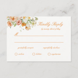 Ranunculus Summer Garden Floral Wedding RSVP Card エンクロージャーカード