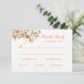 Ranunculus Summer Garden Floral Wedding RSVP Card エンクロージャーカード (スタンド正面)