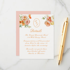 Ranunculus Summer Garden Wedding Details Card エンクロージャーカード