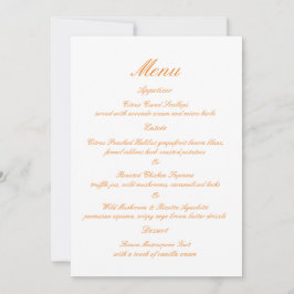 Ranunculus Summer Garden Wedding Menu Card 招待状