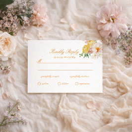 Ranunculus Summer Garden Wedding RSVP Card エンクロージャーカード