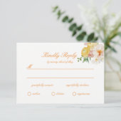 Ranunculus Summer Garden Wedding RSVP Card エンクロージャーカード (スタンド正面)