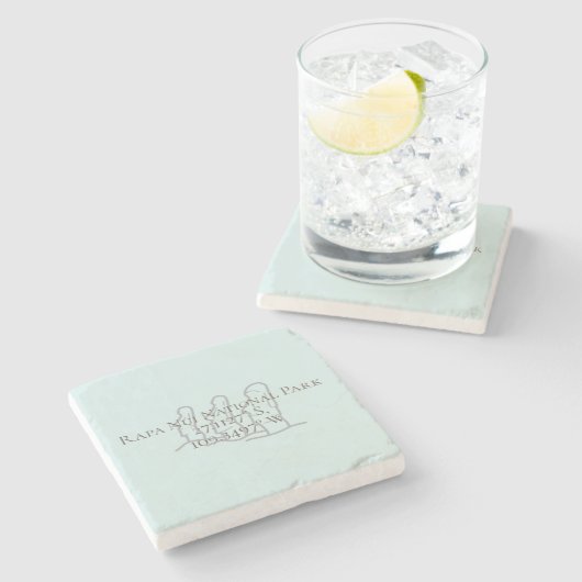 Rapa Nui Latitude & Longitude  ストーンコースター (横)