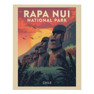 Rapa Nui National Park - Chile - Easter Island ポスター