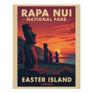 Rapa Nui National Park - Chile - Easter Island  ポスター
