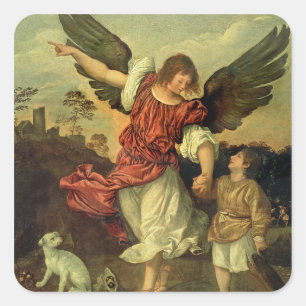 Raphaelおよびトビアス1507-8年(パネルの油) スクエアシール