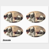 Raphaelによってインスパイアパグの天使 楕円形シール (シート)