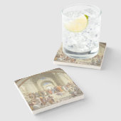 Raphaelのアテネの学校 ストーンコースター (横)