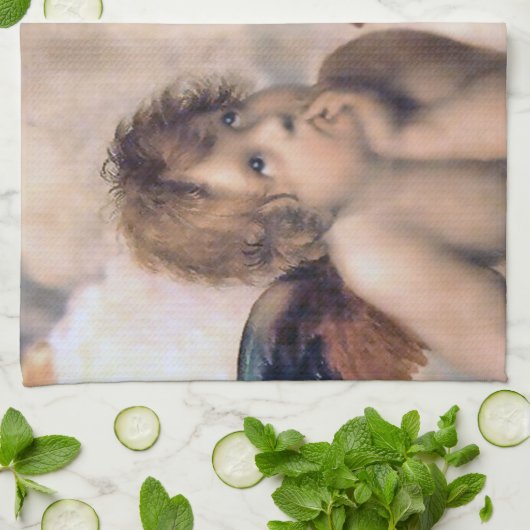 Raphaelのイタリアンな天使の天使の台所タオル キッチンタオル (折り畳み)