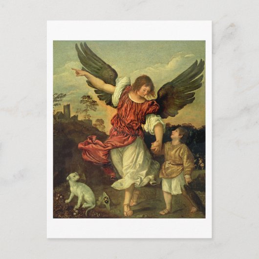 Raphael and Tobias, 1507-8 (パネル上の油) ポストカード (正面)
