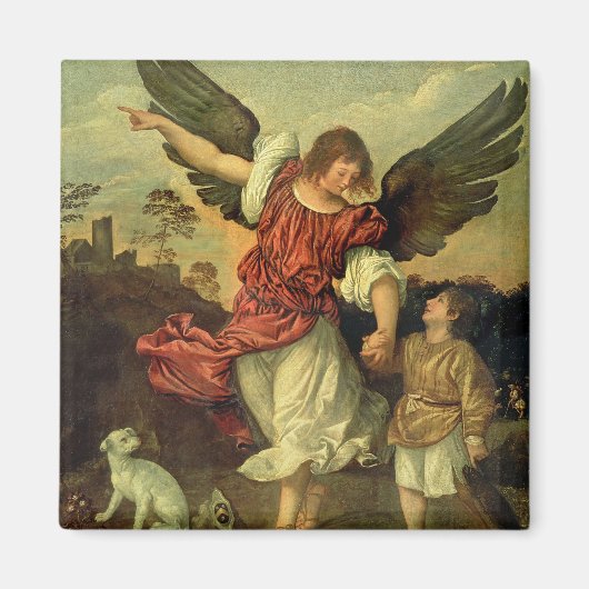 Raphael and Tobias, 1507-8 (パネル上の油) マグネット (正面)