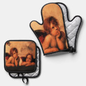 Raphael Angelic Cherub Art 鍋つかみ&鍋敷きセット (正面/裏面)