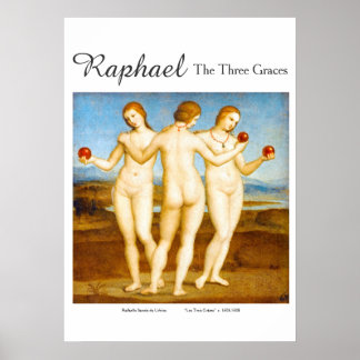 Raphael Restored Classic The Three Graces Painting ポスター