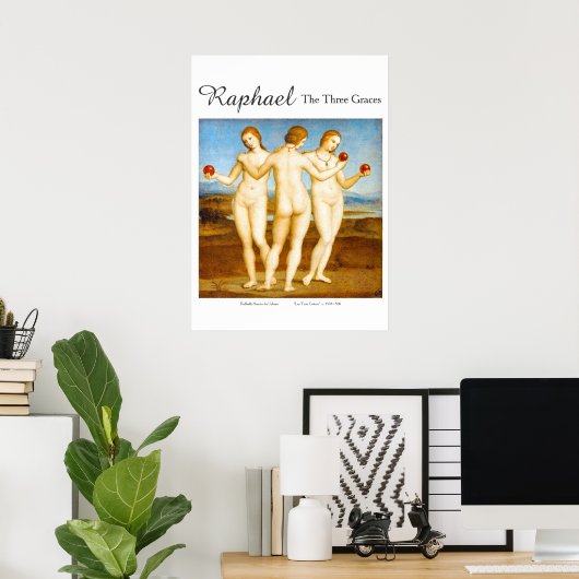 Raphael Restored Classic The Three Graces Painting ポスター (ホームオフィス)