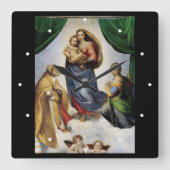Raphael , Sistine Madonna スクエア壁時計 (正面)