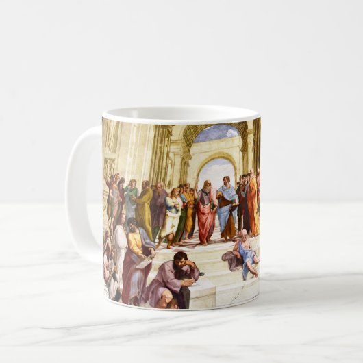 Raphael, The School of Athens (1509) コーヒーマグカップ (正面左)