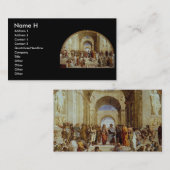 Raphael's "アテネの学校" (1511年頃) 名刺 (正面/裏面)