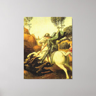 Raphael's "セントジョージおよびドラゴン" (1505年頃) キャンバスプリント
