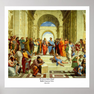 Raphael's "1511年頃アテネの学校"の詳細 ポスター