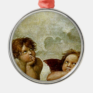 Raphael's "Sistineマドンナ"の詳細(1513年頃) メタルオーナメント