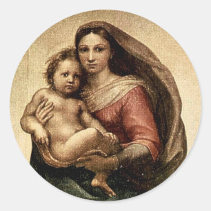 Raphael's "Sistineマドンナ"の詳細(1513年頃) ラウンドシール