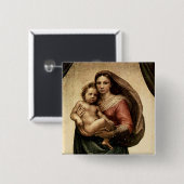 Raphael's "Sistineマドンナ"の詳細(1513年頃) 缶バッジ (正面&裏面)