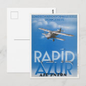 Rapid Azur France Vintage Poster 1932 ポストカード (正面/裏面)