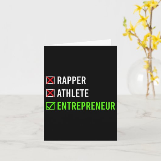 Rapper Athlete Entrepreneur Millionaire Motivation カード (黄色い花)