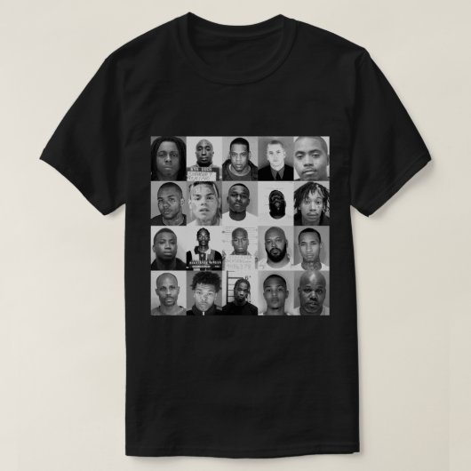 Rappers Mugshots Sticker.png Tシャツ (デザイン正面)
