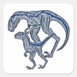 Raptor dinosaur infant newborn boy girl スクエアシール