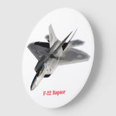 Raptor F-22 ラージ壁時計 (傾斜)