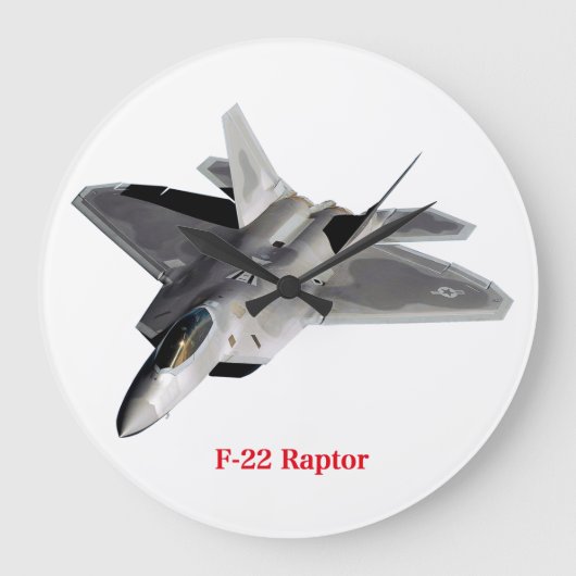 Raptor F-22 ラージ壁時計 (正面)