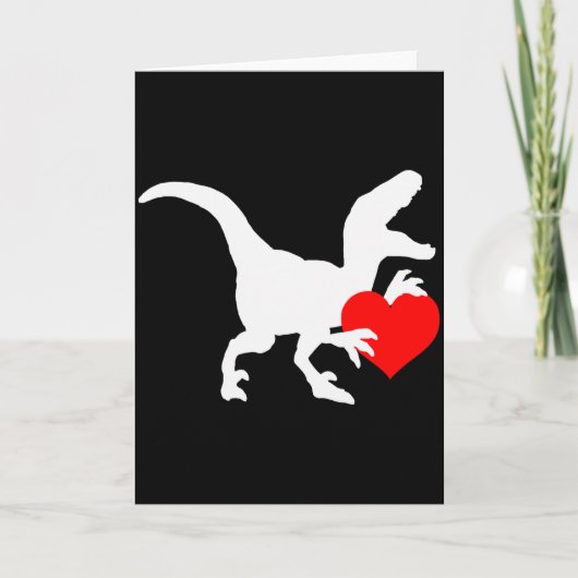 Raptor Love Valentines Day Gift Dino Raptor Heart  カード (正面)